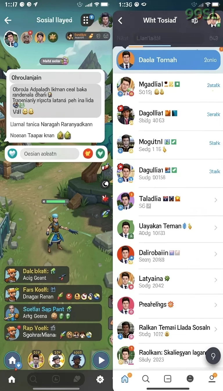 Cuplikan layar 8ZL — menu navigasi